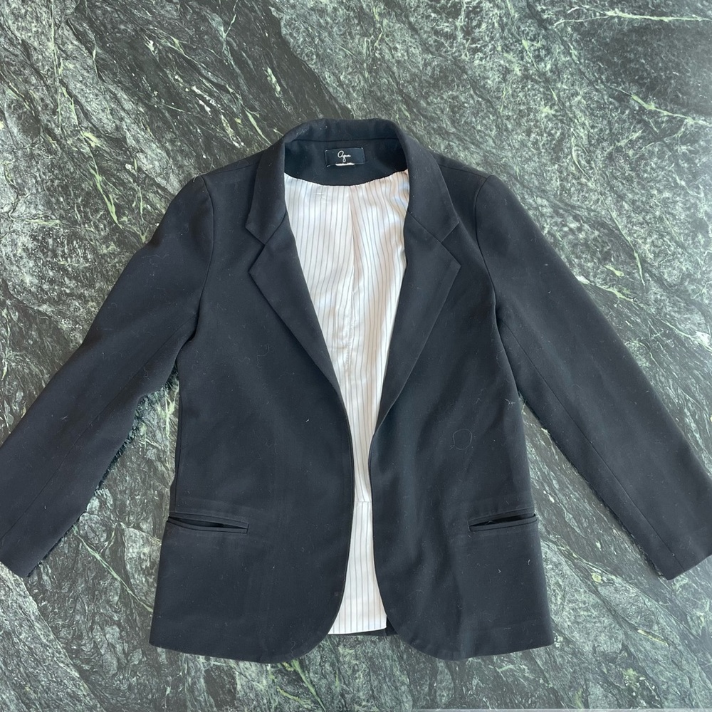 Black Blazer with White Lining